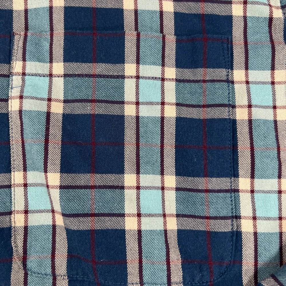 Banana Republic Shirt Mens Medium Blue Plaid Lightweight Flannel Button Up